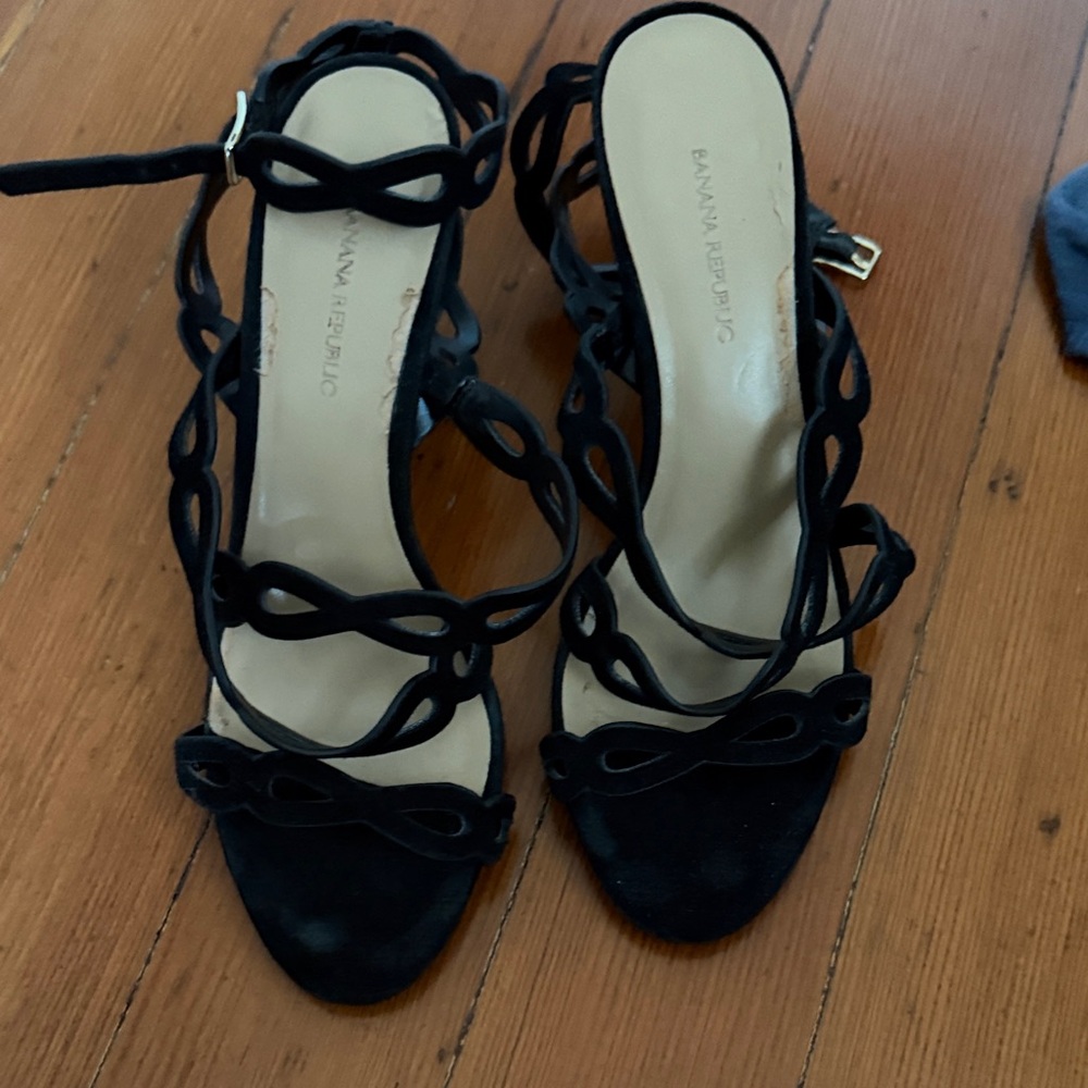 Banana Republic Black Strappy Heels